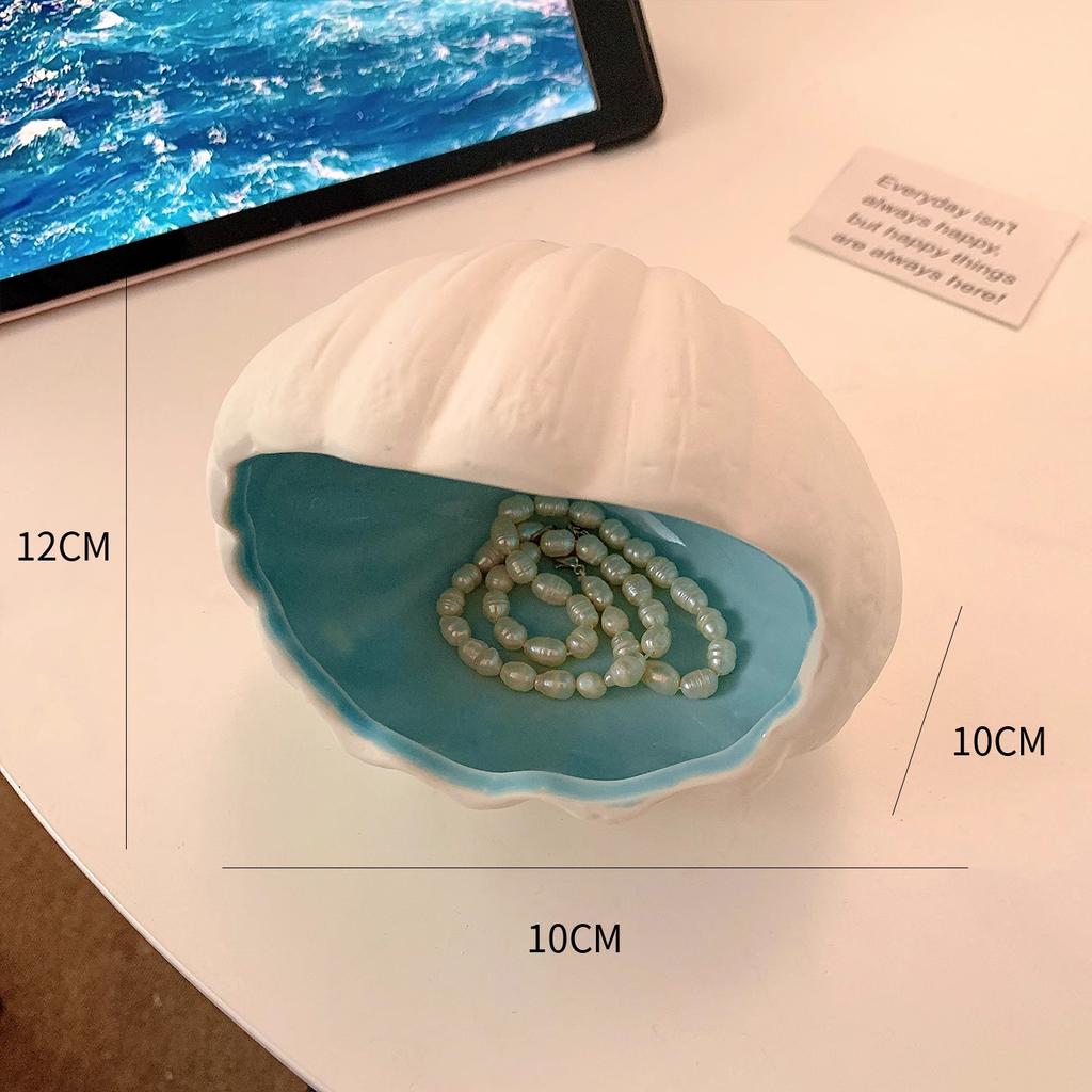 Ocean Shell Conch Sea Star Ceramic Jewelry Box Necklace, Ring Earring, Jewelry Storage Box Desktop Ornament