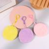 Candy Color Round Plush Coin Purse Women Cute Solid Color Change Pouch Wallet Keychain Portable Earphone Storage Bags