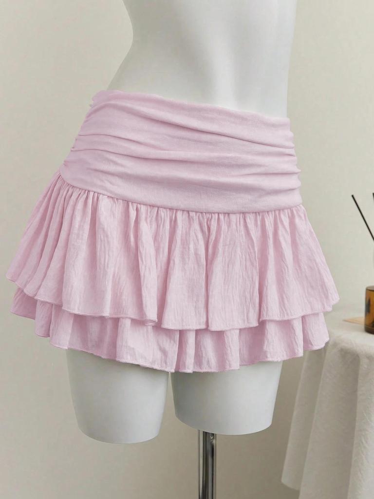 New Sexy High-Waisted Irregular Layered Ruffle Mini Skirt