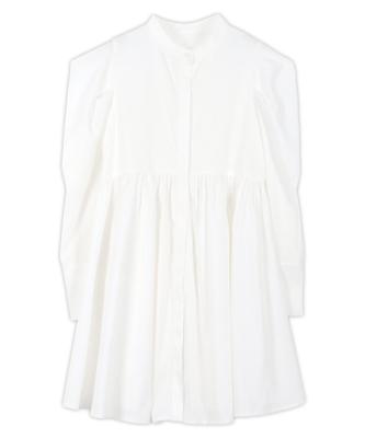 Kobe Salat Tunika Mini Lang Sommer Peplum Hemd Medium Damenkleid, Ärmel, Kleid, Off-White [E3382],