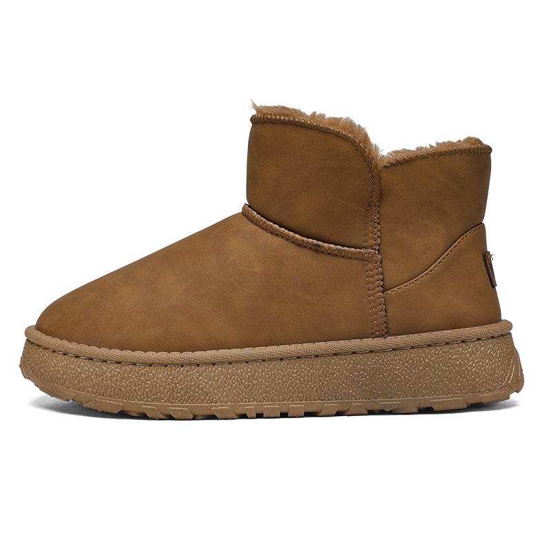 Snow boots winter warm piled thickened short boots platform bread shoes cold resistant high top cotton shoes