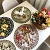 Elegant American Style Floral PU Leather Placemats Heat-Resistant Waterproof Durable Table Mats Dining Room Kitchen