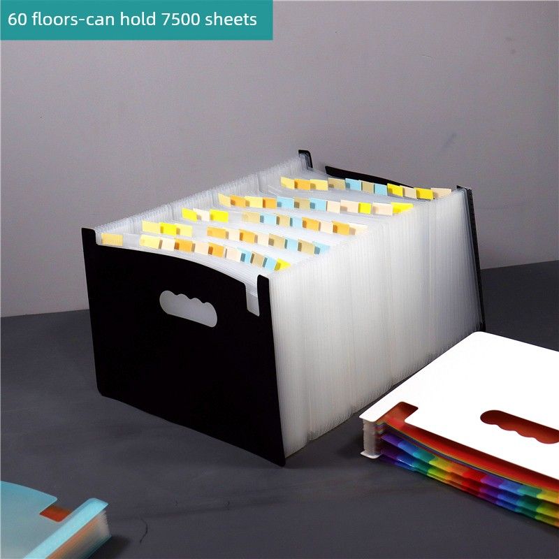 Large Capacity File Holder A4 Multi-Layer Folder Insert Buggy Bag File Storage Category Folder Student Test Paper Clip