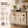 Sunshade Curtains for Kitchen Oven Curtain with Pockets, Dustproof Durable Polyester Hanging Drape, Window Valance Easy Wash Decorative Shade