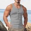 Strato Base Uomo Aderente Casual Semi-aperto Senza Maniche, Gilet Esterno per Fitness e Sport