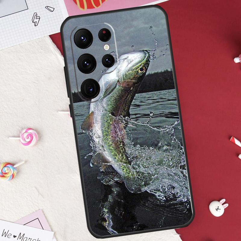 Vintage Trout Fishing Case For Samsung Galaxy S26 Ultra S23 S22 S21 S20 S24 S25 Ultra S10 Plus S25 FE Cover Shell
