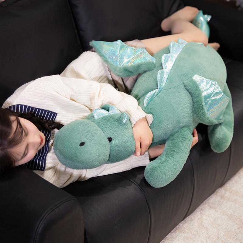 90-140CM Schattig Vliegend Dinosauruss Knuffeldier Cartoon Dinosauruss met Vleugels Gevuld Zacht Dier Kussen Slaap Poppen Kussen