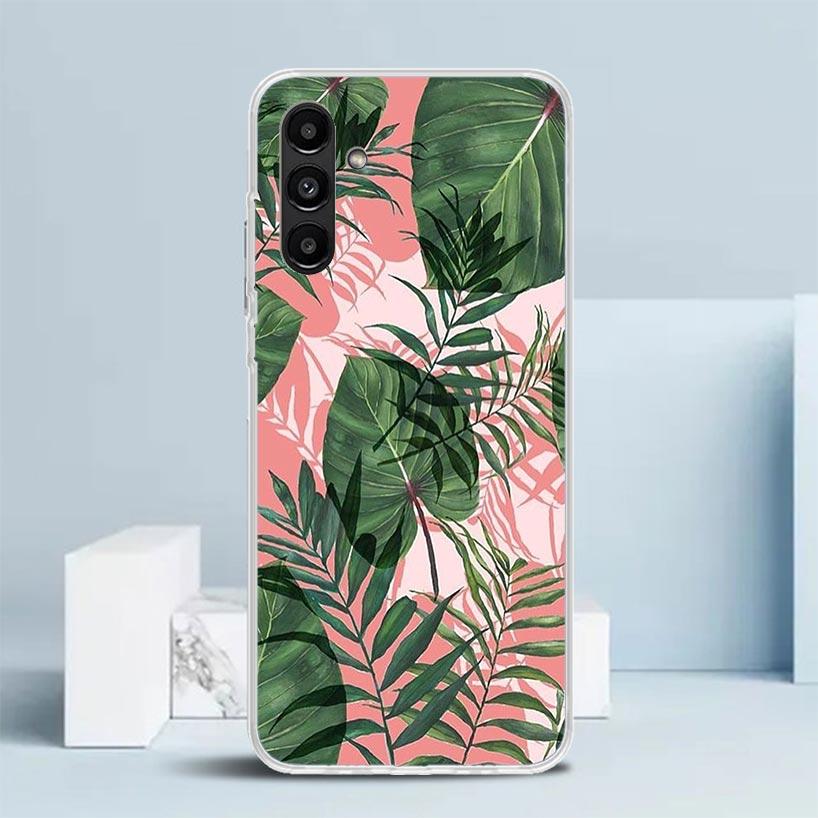 Summer Tropical Plants Green Leaf Phone Case For Samsung Galaxy A17 A37 A57 A16 A15 A14 A13 A56 A55 A54 A53 A36 A35 A34 A33 A26