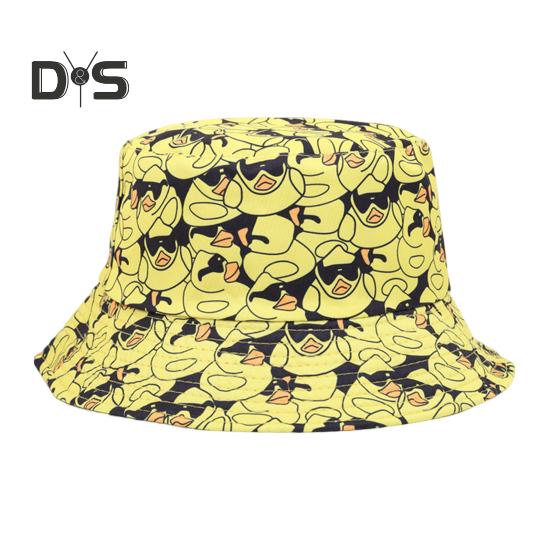 

Рыбацкая шляпа с плоским куполом и широкими полями, желтая шляпа с принтом утки, легкая дышащая шляпа от солнца на открытом воздухе чёрный