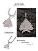 Men's Zircon Christmas Tree Hip-Hop Pendant Necklace - European & American Trendy High-End Jewelry