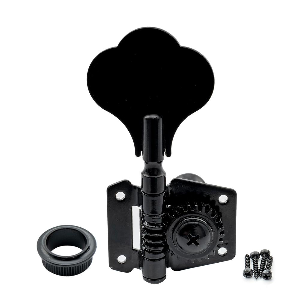 Musiclily Style Bass Tuning Black 4-in-line Open-gear Pegs,