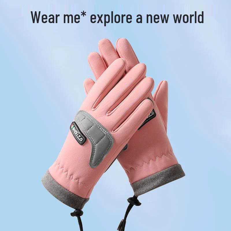 Children's Plus Velvet Winter Gloves: Windproof, Non-Slip, and Warm for Outdoor Cycling & Sports