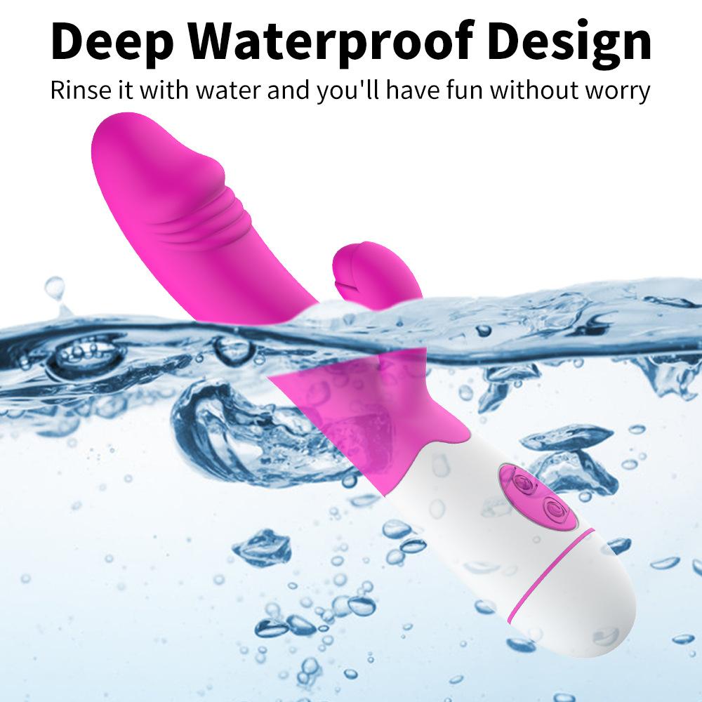 Vibrator pentru iepure, reîncărcabil, cu 30 de viteze, din silicon pentru adulți, clitoris, clitoris, jucărie sexuală, punct G, cu dublu motor, pentru femei și femei.