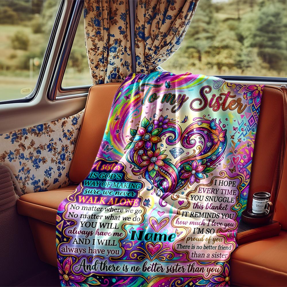 Sisterhood Through Butterflies Personalized Name Blankets Soft And Comfortable Against The Skin Naps And The Office A Wonderful Gift For Friends
