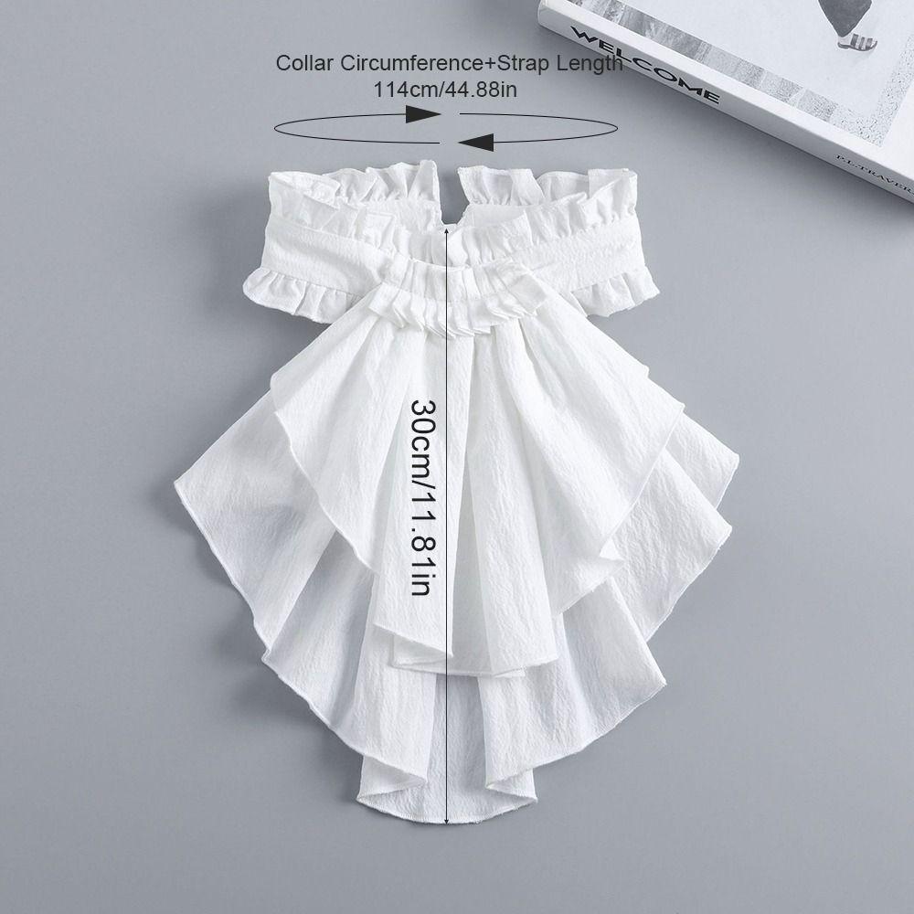 Adjustable Ruffled Edge Layered Collar Court Noble Style Tie-Up Collar Stand Collar  Formal Attire