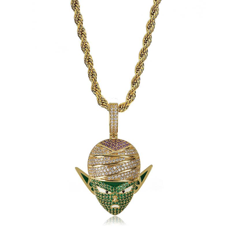 Dragon Ball Z Piccolo Hip Hop Iced Out Jewelry Rope Chain Anime Necklace