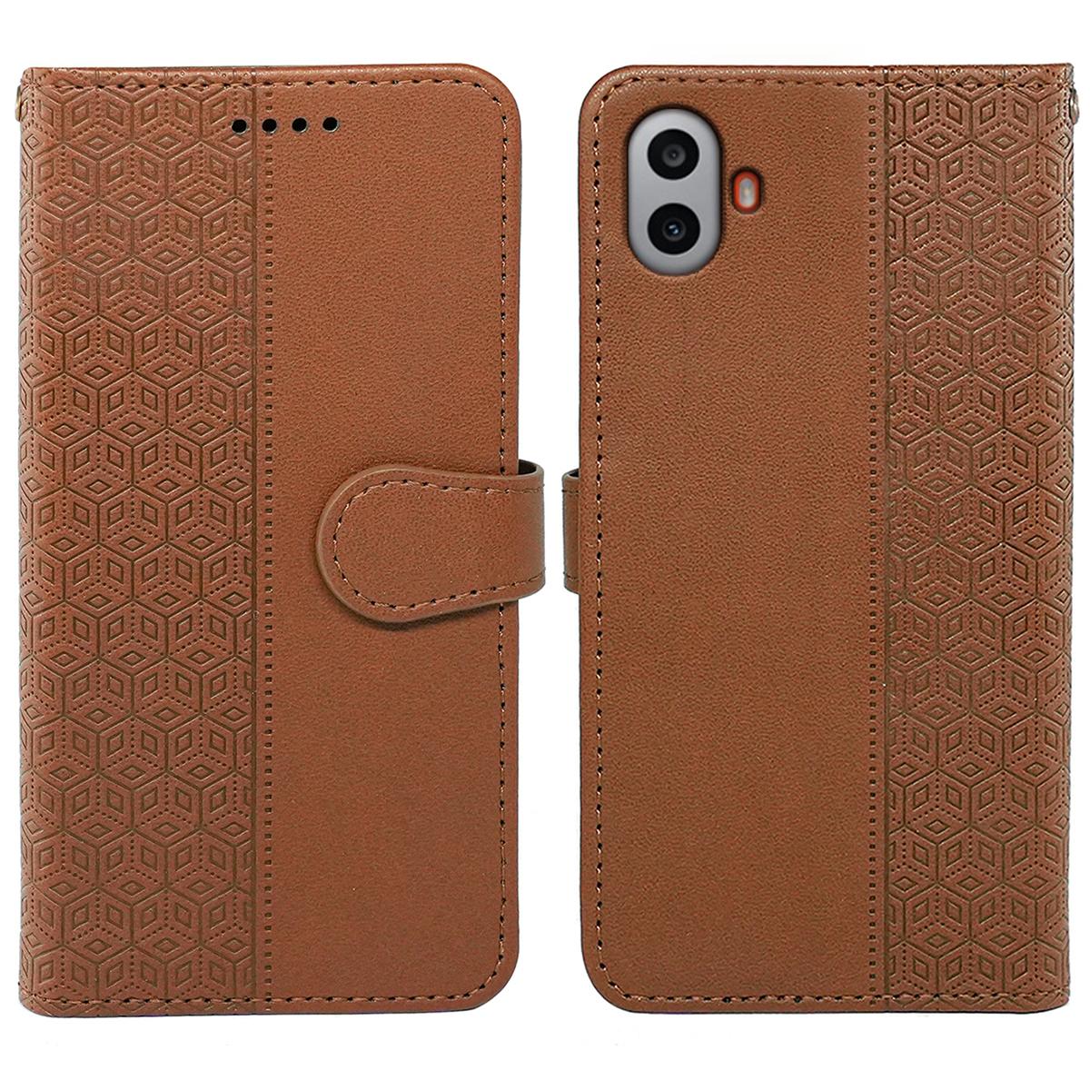 

For Nothing CMF Phone 1 Wallet Phone Case Pattern Imprint Leather Flip Cover Brown