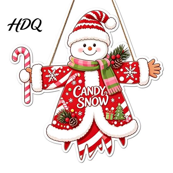 Xmas Window Decorations Wooden Christmas Hanging Pendant Cartoon Welcome Sign for Front Door Ornaments Wall Decor