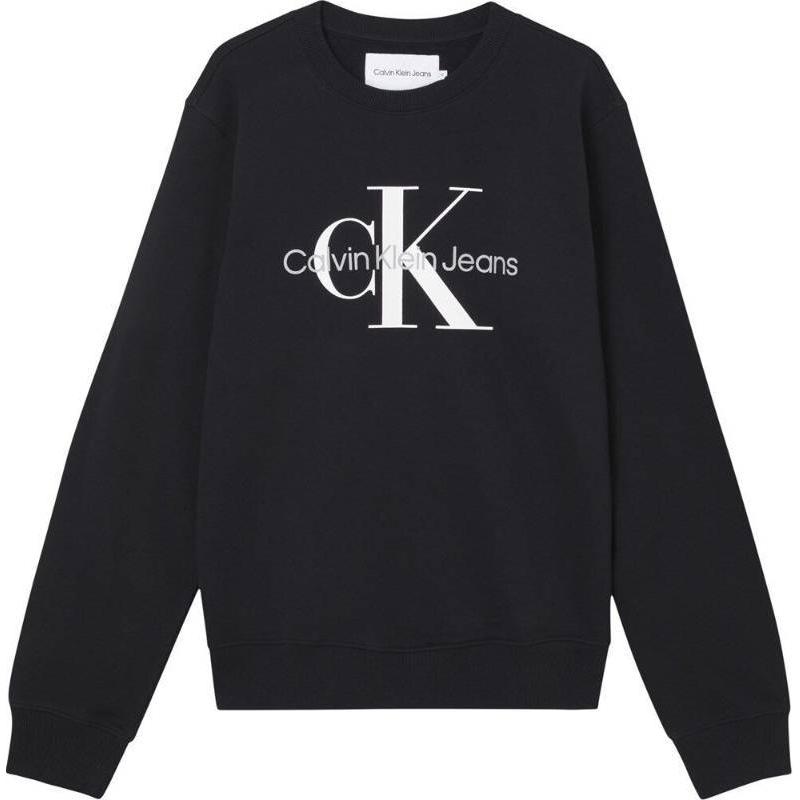 Calvin Klein Letter Print Crew Neck Pullover Long Sleeve Sweatshirt Women sweatshirt Black J20J219140-BEH S