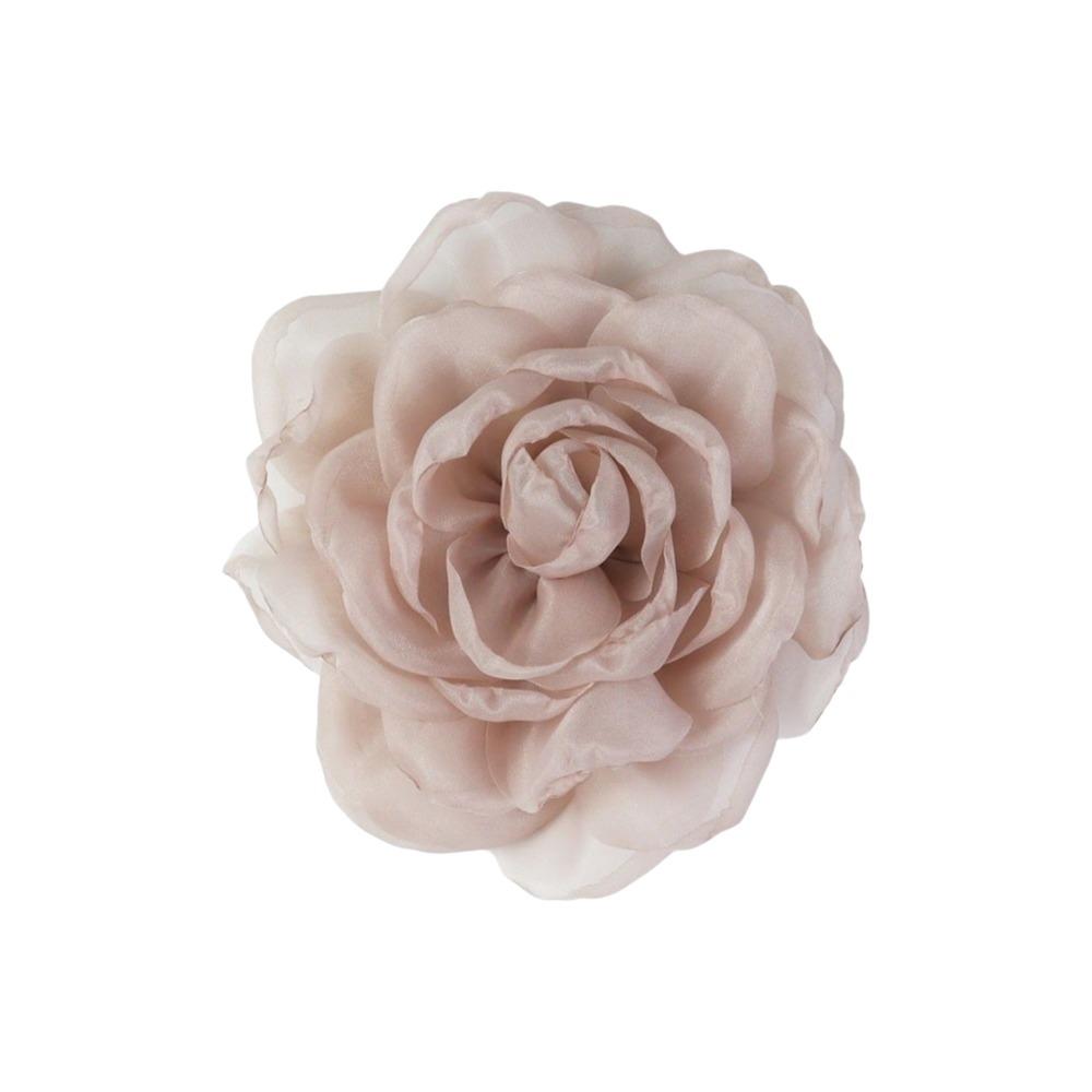 Broche Fleur en Organza Épingle à Cheveux Fleur Surdimensionnée Nouvelle Boucle pour Foulard Accessoires Vestimentaires