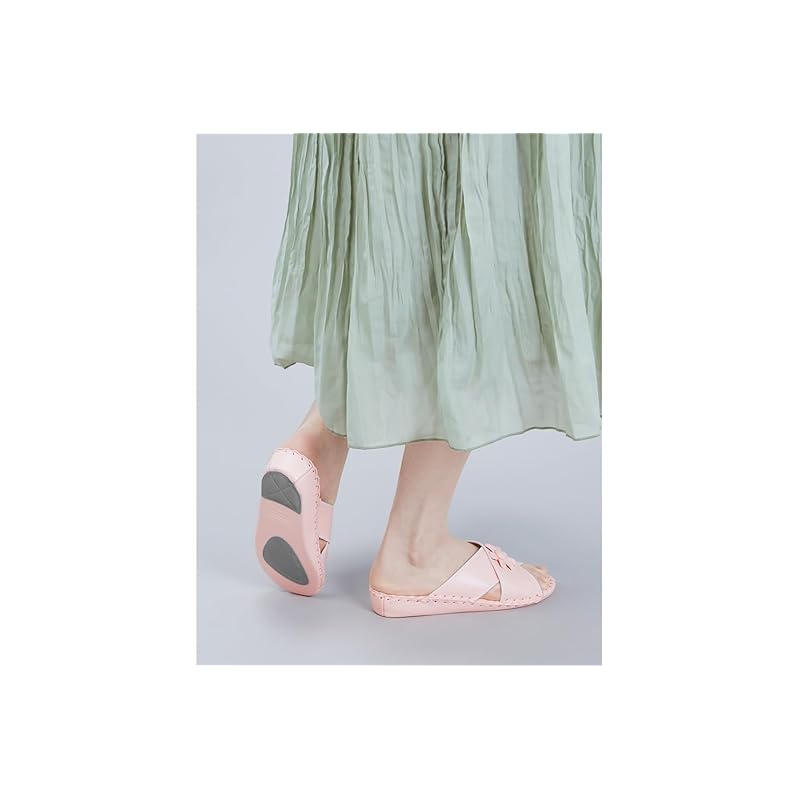 Pansy 9370J Pansy Room Shoes, Made in Japan, Women's, Hand-Knitted Footbed, LL, Rose