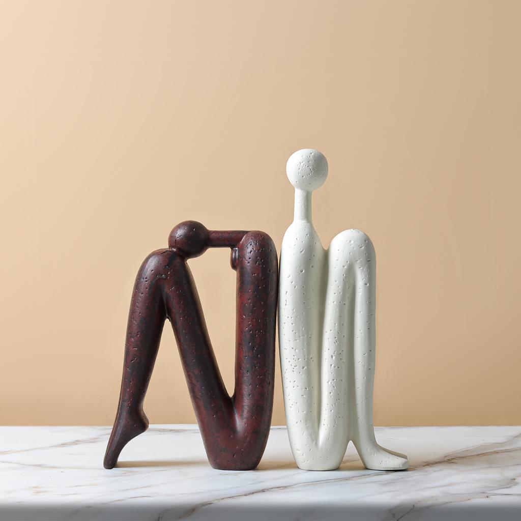 Nordic Abstract Sculptures Figurines Ceramic Ornaments Creative Human Statues Crafts Home Decoration Accessories Sculptures