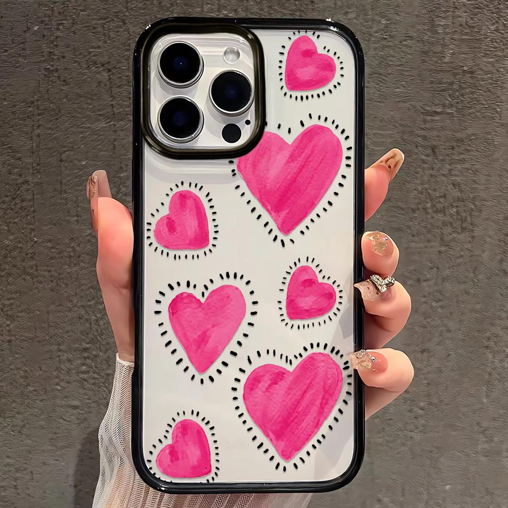 Hand-Painted Powder Love Candy Color Silicone Case For Iphone 11 13 12 15 17 Plus 14 16 Pro Max Bright Soft Touch Back Cover