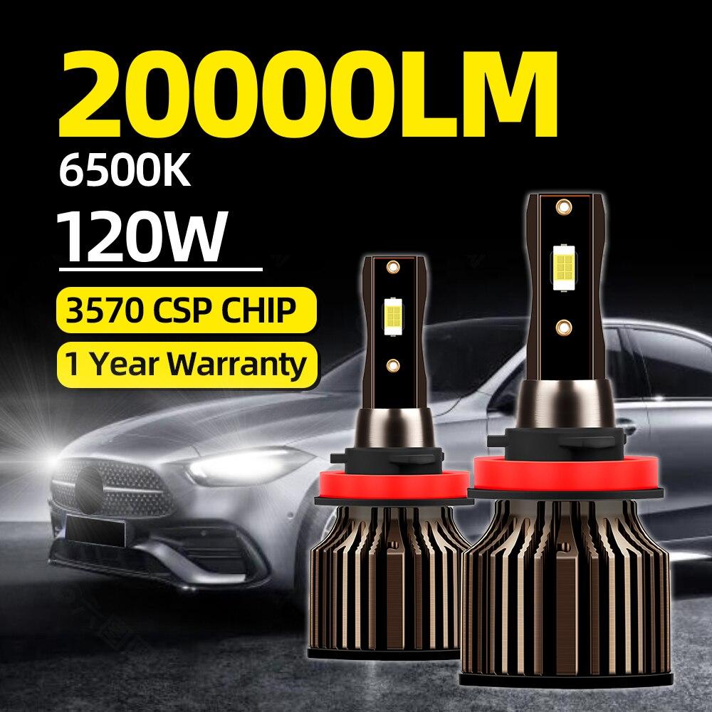 

Roadsun H4 LED Headlight Bulbs H1 H7 H8 H9 9005 HB3 9006 HB4 H11 Car Lights 20000LM 120W 6500K 3570 CSP Chips Auto Fog Lamp 12V H1