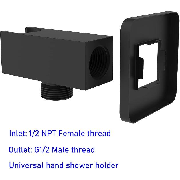 Aquaiaw Wall Supply Elbow with Flange, Solid Brass, Electroplate Matte Black. The product in review photos is NOT Aquaiaw Wall Union. Aquaiaw wall