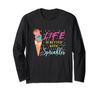 Ice Cream Scoop Life Is Better Ice Cream Kids Summer Ice Cream Long Sleeve T-Shirt