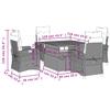 Vidaxl 5-Cz. Garden Furniture Set With Cushions, Grey, PE Rattan