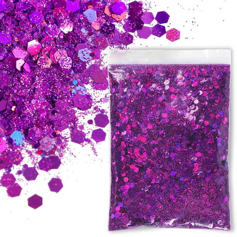 50G Glitter Mixed Hexagon Colorful Sequin Powder DIY Handmade Jewelry Epoxy Resin Making For Mold Nails Craft Accessories