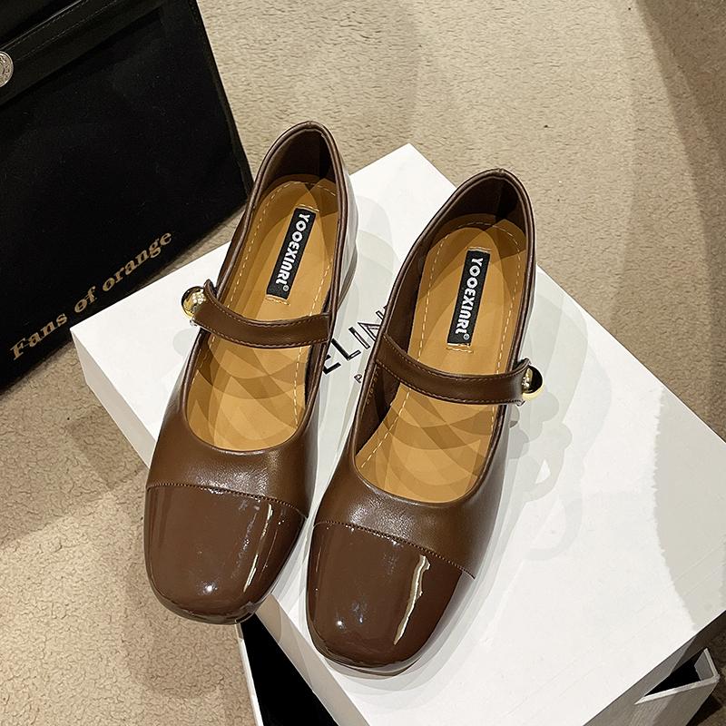 Moda Wiosna Nowe Grube Obcasy Pojedyncze Buty Damskie Kwadratowy Nosek Łączone Płytkie Wierzchy Antypoślizgowe Odporne na Ścieranie Buty Niskie