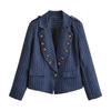 2026 Fall Womens Striped Blazer Jacket Streetwear Style
