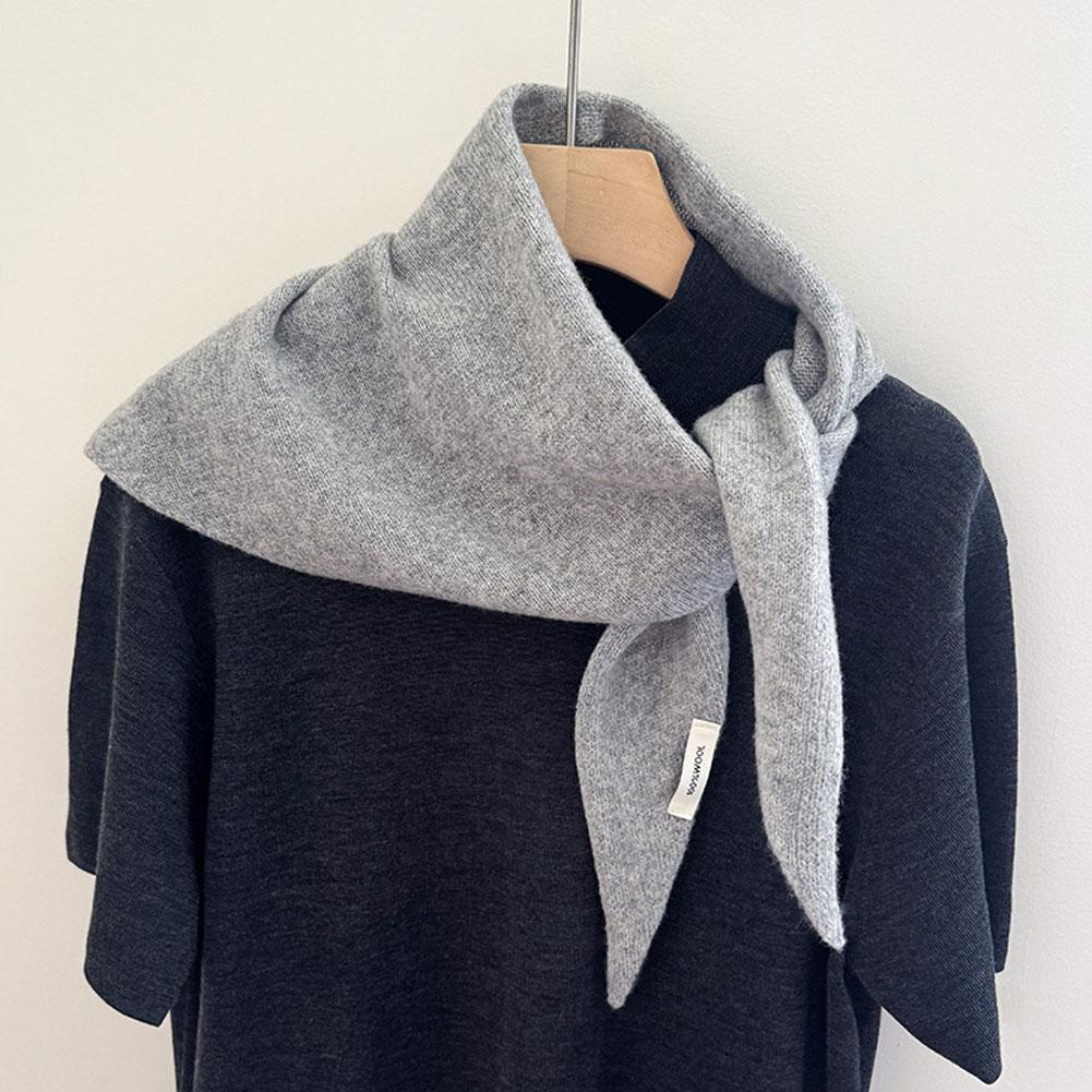 British Korean Triangle Scarf Niche Wool Triangular Scarf Women Headscarf Knitted Scarf Multi-functional Warm Knitted Scarf