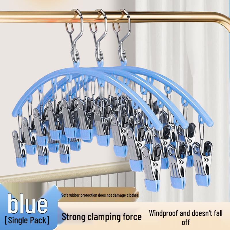 Stainless Steel Windproof Sock Clips & Multi-Functional Drying Hanger