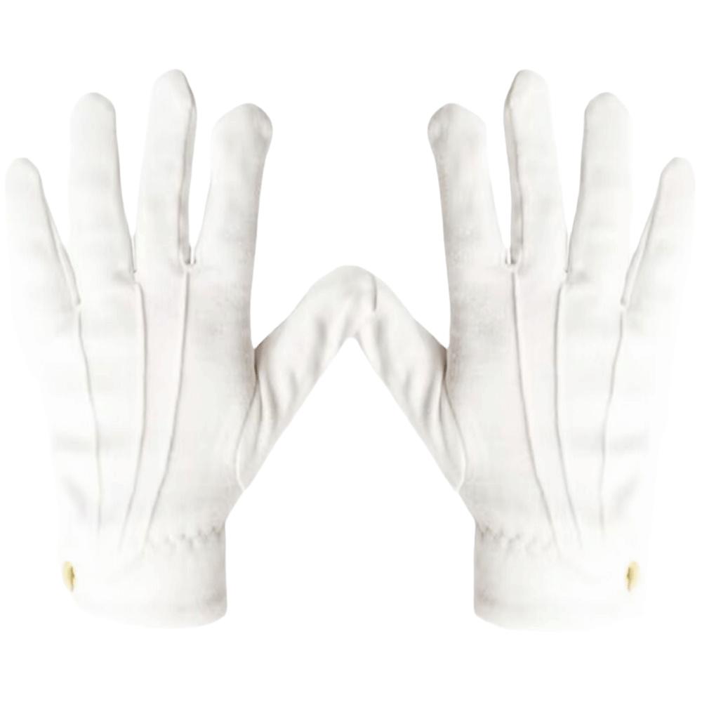 2pcs Full Finger Pool Referee Gloves Snap Cuff White Cotton Billiard Referee  Billiard Games