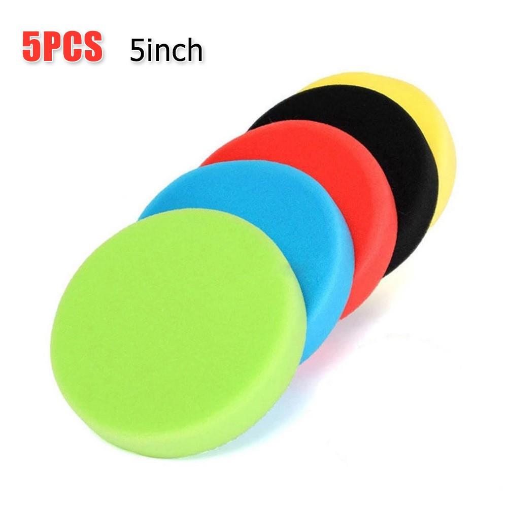 Sponge Pads Tool Sponge Polishing Pads 150mm/6inch 5* 5pcs Foam Buffing Round Flat Polishing Set Sponge Useful