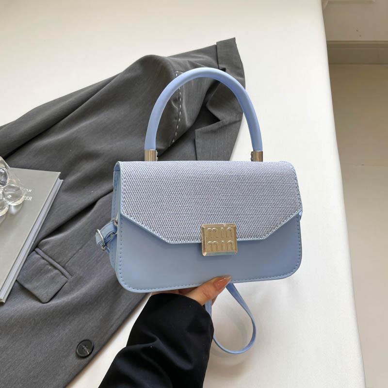 

Универсальная сумка-мессенджер для поездок на работу, простая, летняя мода, темпераментный дизайн, портативная маленькая квадратная сумка для женщин синий