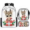 Christmas Backpack, 3D Digital Printed Backpack, Shoulder Bag, Pencil Case, Three-Piece Set