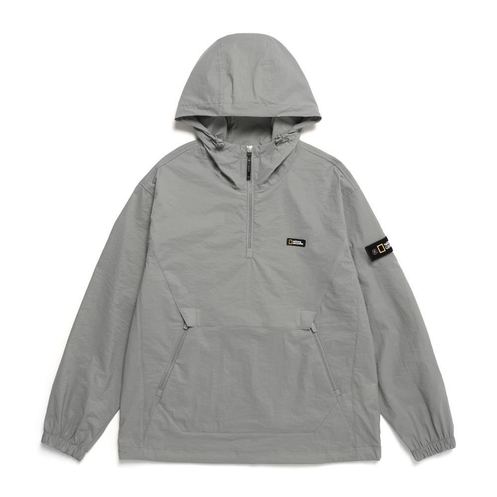 Nationalgeographic N241Uft940 Dimmer Woven Training Hoodie Anorak Stone Grey
