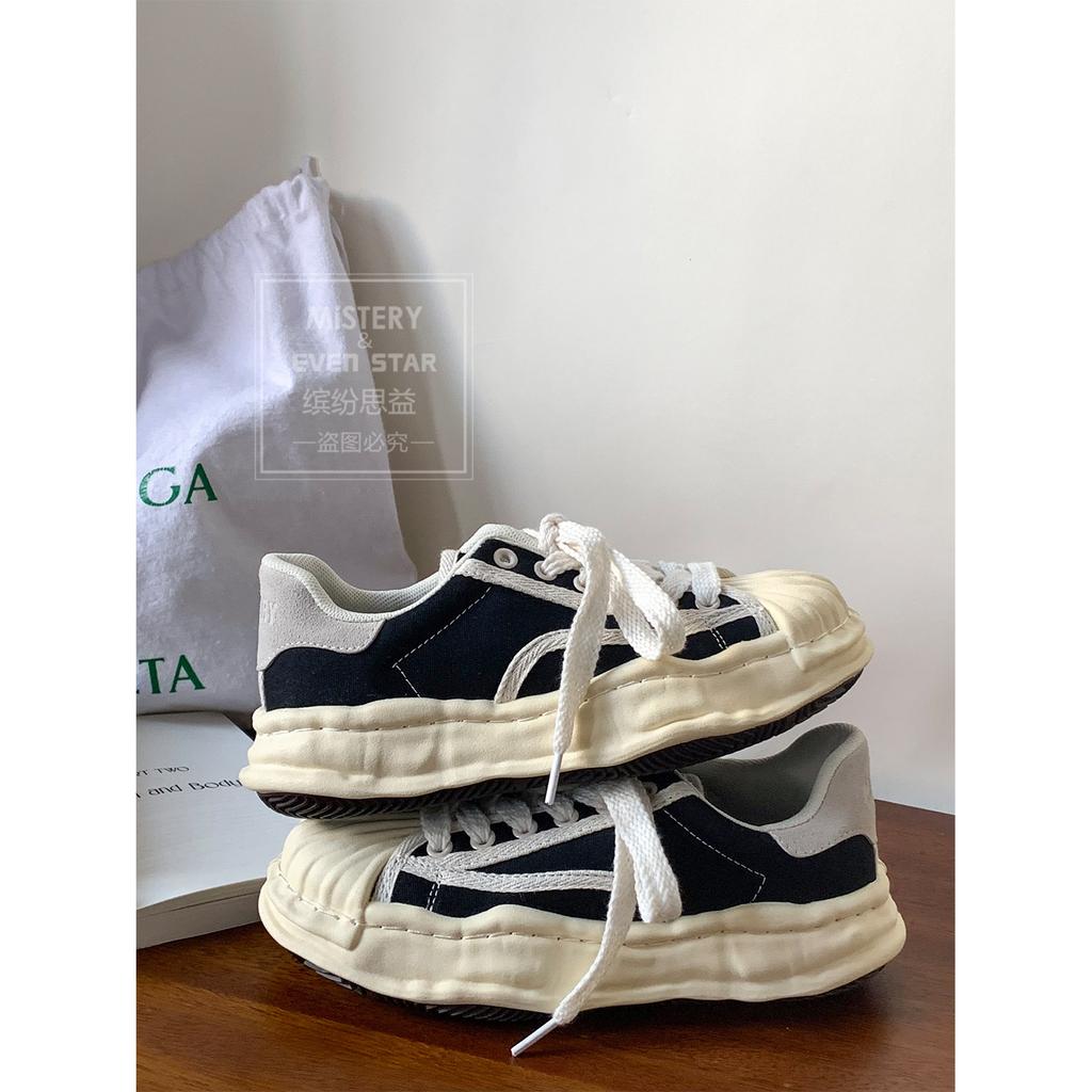 Fashion Women's Canvas Sneakers Dirty Shoes New Student Canvas Thick Dissolving Heels White Shoes Lace Up Sports Shoes for Women