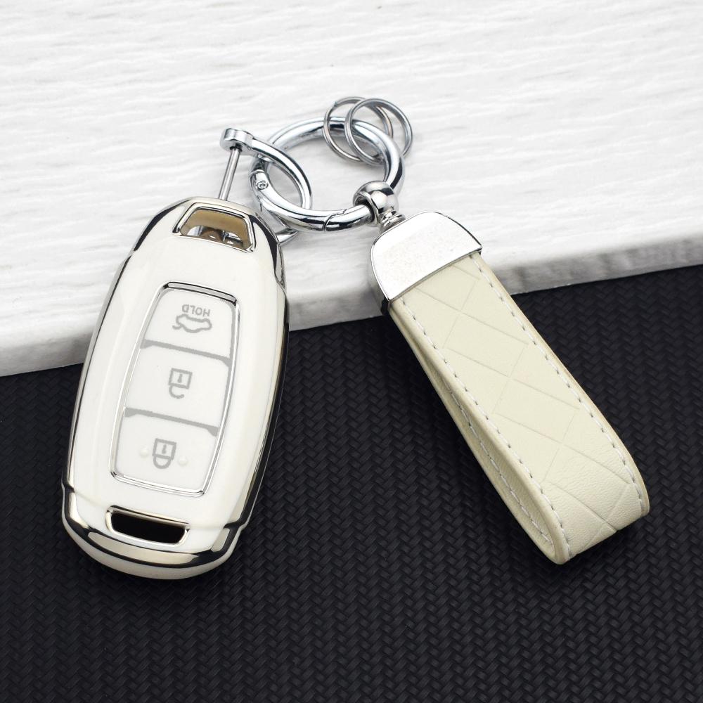 3/4/5 Buttons TPU Key Case Fob for Hyundai Santa Fe KONA I30 Accent Ix35 Encino Solaris Azera Grandeur Ig Palisade Key Chain Set