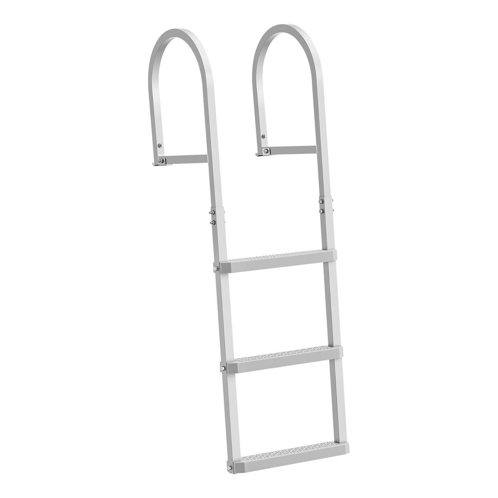SucceBuy 3/4/5 Steps Removable Dock Ladder 500 lbs Pontoon Boat Swim Ladder with Non-Slip Wide PP Steps for Lake Marine Boarding