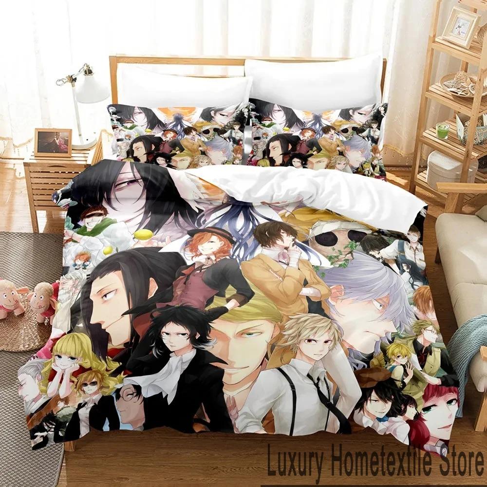 Anime Bungo Stray Dogs Bedding Set Boys Girls Twin Queen King Size Duvet Cover Pillowcase Bed Boys Adult Home Textileextile