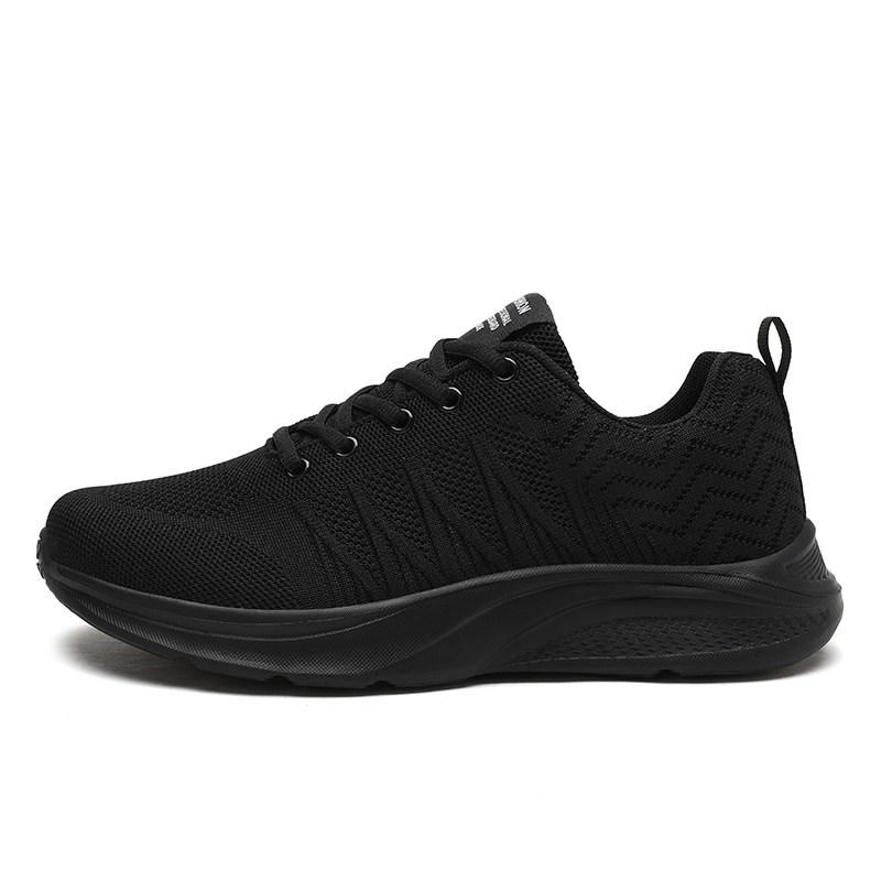 Autumn Black Casual Men's Shoes Student Mesh Breathable Running Shoes Soft-soled Sports Shoes Deodorant Travel Shoes Lightweight