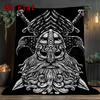 Odin Viking Warrior 2D Flat Pattern Flannel Blanket High Quality All Seasons Warmth and Comfort Perfect for Christmas Gifts.
