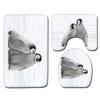 Cute Animal Family Print Bathroom Decorative Carpet Non-Slip Warm Floor Mat Set Factory