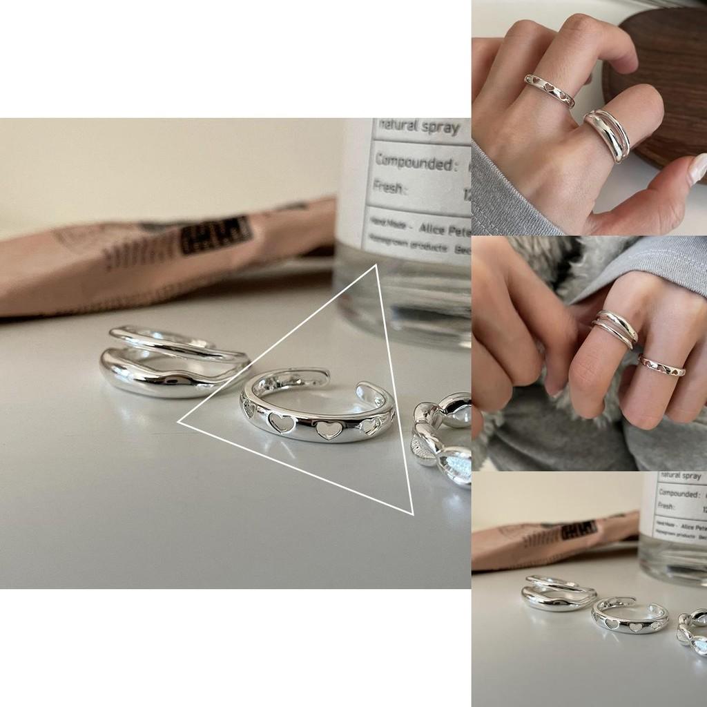 Elegant Heart Shaped Hollow Double Layer Ring For Women Featuring Chic Style