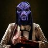 Scary purple alien latex mask